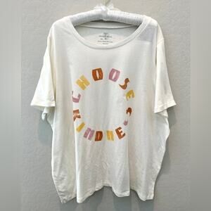 GRAYSON SOCIAL Choose Kindness Graphic Tee Plus Size White Boho Casual NWT 4X